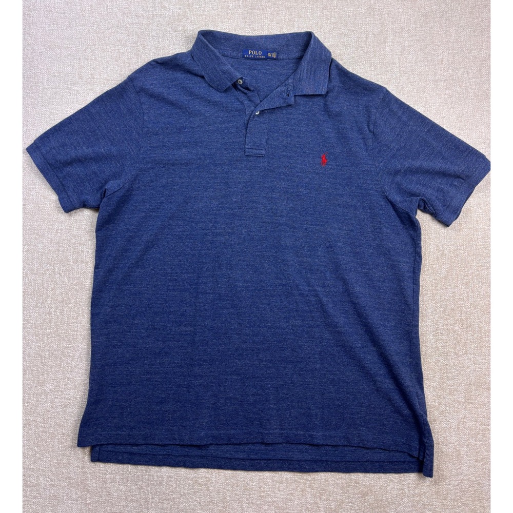 Polo Ralph Lauren Mens 2XLT Blue Heather Short Sleeve Pony Logo Polo Shirt